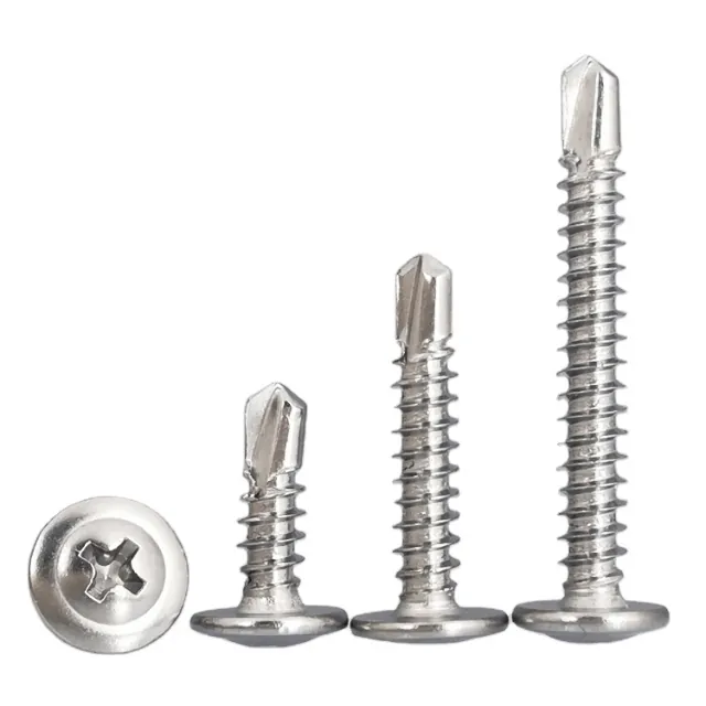 Vít tự khoan đầu dù inox ba chiều dài, đầu pake chữ thập